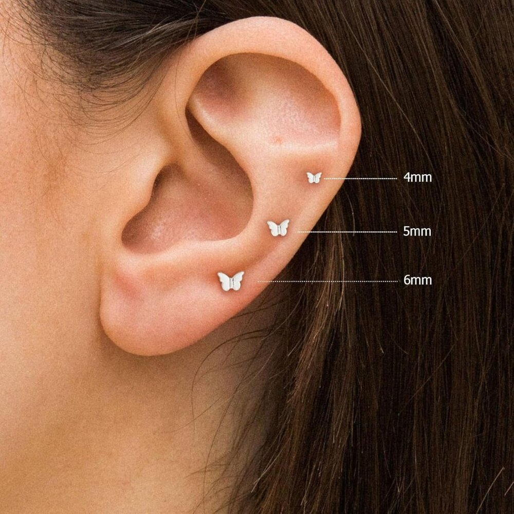 14k Gold/Silver Plated Tiny Flat Back Studs - Hyp… - image 2